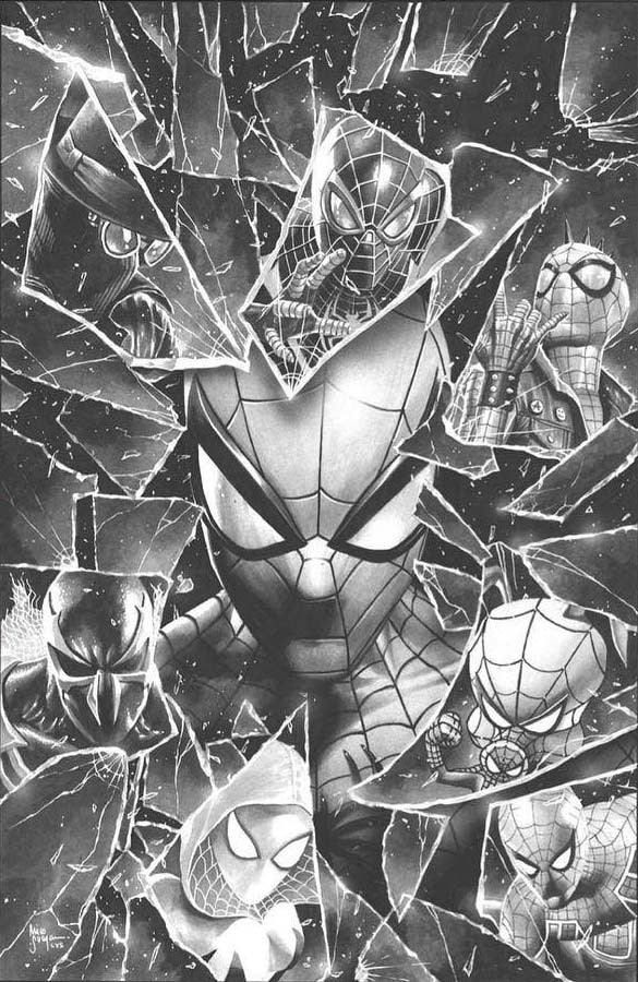 Spider-Man #1 Mico Suayan SIGNED B&W Virgin | LTD 200