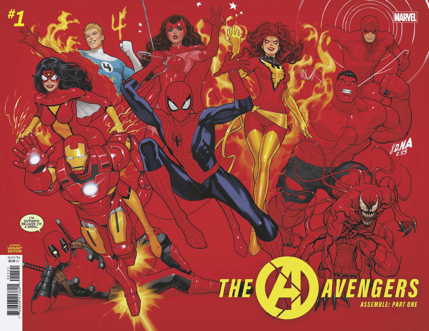 Avengers #1 David Nakayama Color Block Red Wraparound Variant SHIPS 11/4/26